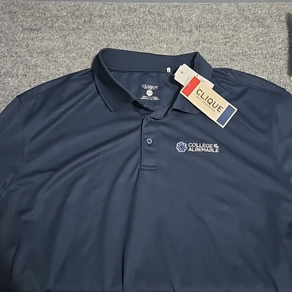 College Of The Albemarle Polo Shirt Mens XXL Blue Short Sleeve Pullover Clique